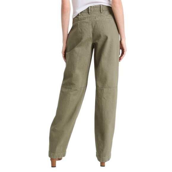 Frame Denim High-Rise Relaxed Washed Trouser Pants Green - Picture 4 of 11
